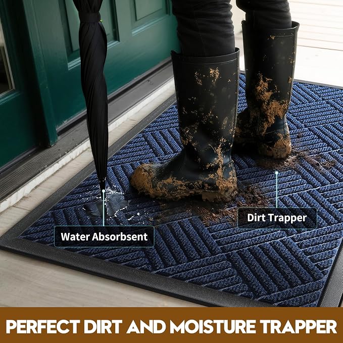 Front Door Mat, Heavy Duty Waterproof Doormat 61.5"x36", Stain Fade Resistant - Image 2