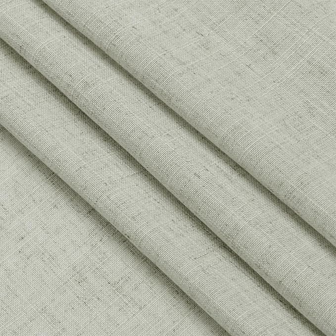 Sage Green Linen Blend Drapes 84 Inch Length 2 Panels Set Back Tab Rod Pocket - Image 6