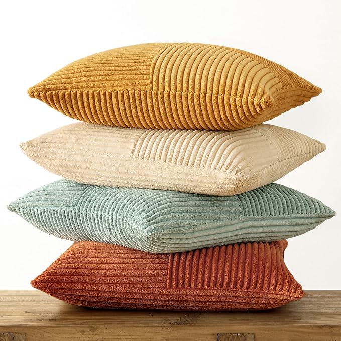 MIULEE Fall Teal-Orange Decorative Throw Pillow Covers 16x16 Inch Set of 4 Boho - Image 6