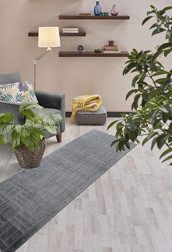 10 Ft Charcoal Hallway Runner Rug Non Slip Washable, Kitchen Entryway | Custom - Image 5