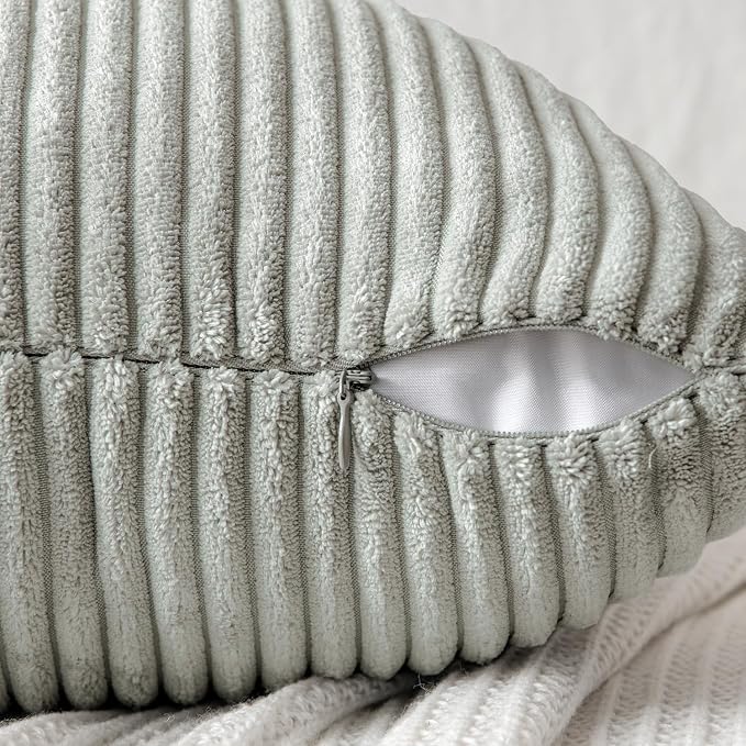 MIULEE Silver Grey Decorative Lumbar Throw Pillow Covers 12x20 Inch - Image 3