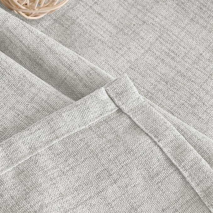 YoungsTex Light Grey Linen Curtains 40 Inch Length - Image 8
