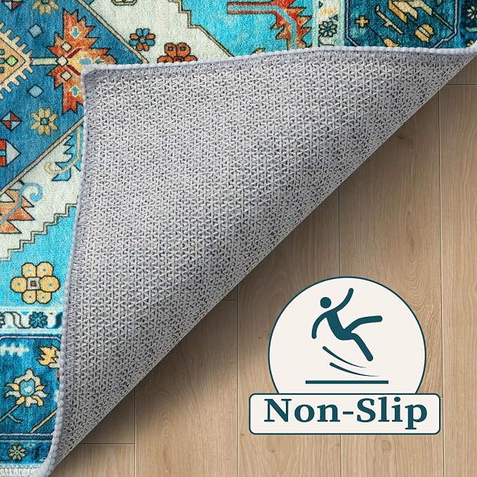 SERISSA 8x10 Washable Non Slip Boho Area Rug - Image 4