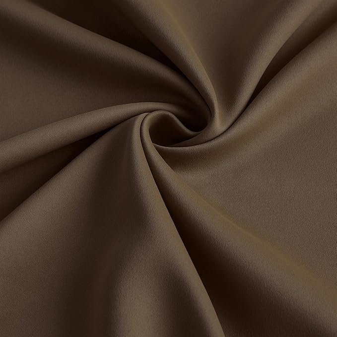 Brown Pinch Pleated 60 Inch Wide Curtains 60 x 90, Thermal Insulated Noise - Image 7