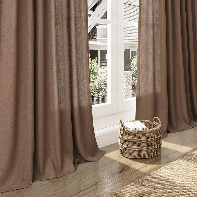 Caramel Brown Curtains 80 Inches Long 2 Panels Set - Image 6