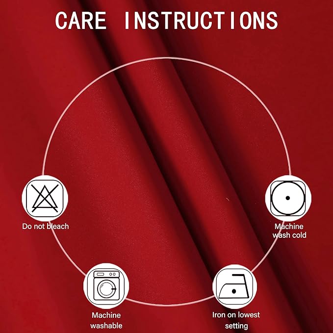 Bright Red Blackout Curtains 52 x 54 Inch Length/Set of 2 Curtain - Image 4