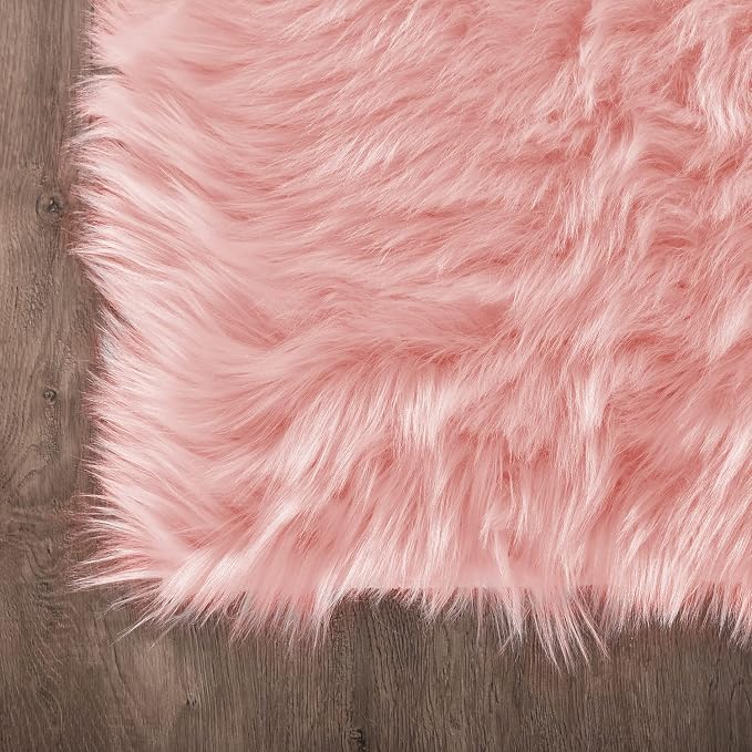 Latepis Pink 2x3 Faux Fur Rug for Bedroom Decor for Teen Girls Throw Fuzzy - Image 5