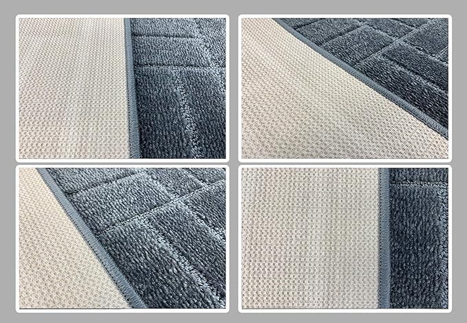 2 Ft Charcoal Entryway Kitchen Bath Rug Mat, Custom Size, Non Slip Washable | - Image 6