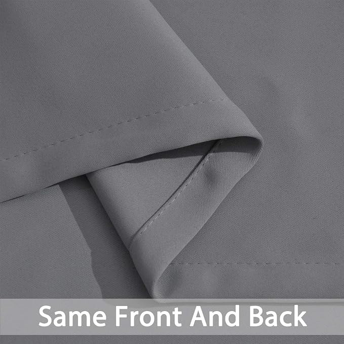 Yakamok Grey Room Darkening Curtains 62x63 inch Gray Grommet-Living Room | 2 - Image 4