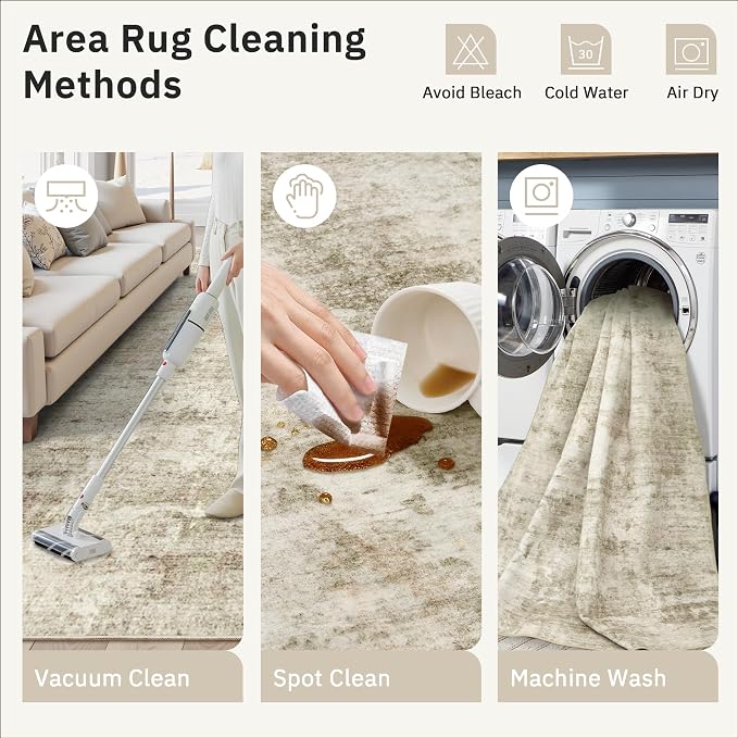 Soalmost Abstract Rug 5x8 Washable Area Rugs - Image 9