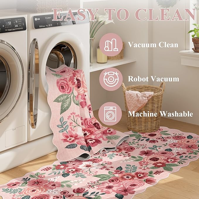 DUKINO 3x4 Rug, Non Slip Floral Washable Area Rug - Image 9
