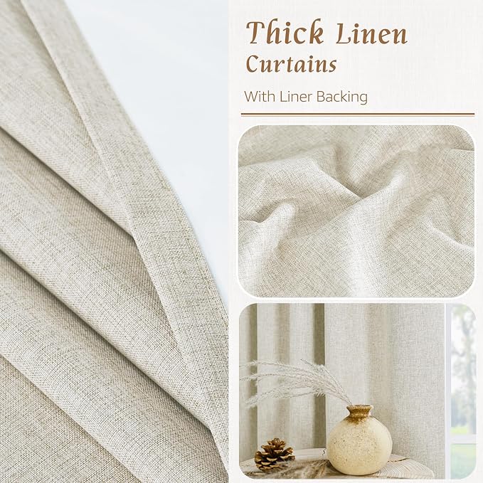 Full Blackout Linen Window Curtains - Image 8