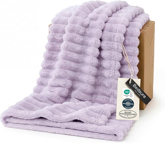 Bedsure Soft Twin Blanket for Bed Decor Gifts Lavender Fog 60"x80" | Birthday by Unknown