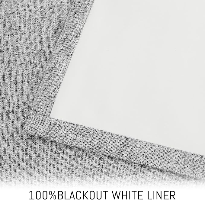 Yakamok Dove Grey Linen Textured Curtains 90 Inches Long - Image 3
