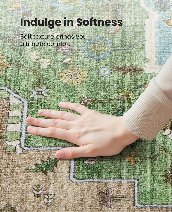 AMADA HOMEFURNISHING 2x3 Washable Entry Rug, Vintage Distress Print Pattern - Image 8