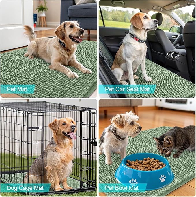 OLANLY Dog Door Mat for Muddy Paws 35x24, Super Absorbent Chenille Mud Mat | - Image 7