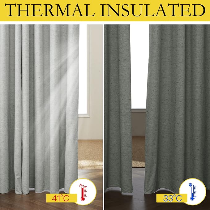 NICETOWN Grey Noise and Lights Block Out Curtains, 2 Panels, 34-inch W by - Image 3
