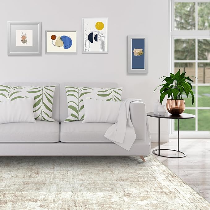 Aelenmu 6x9 Area Rugs for Living Room Bedroom Dining Room Washable Beige | Soft - Image 9