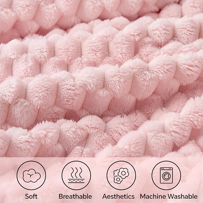 BEDELITE Pink Twin Blanket for Couch, Soft Cozy Gifts for Women, 60 * 80 | 3D - Image 4