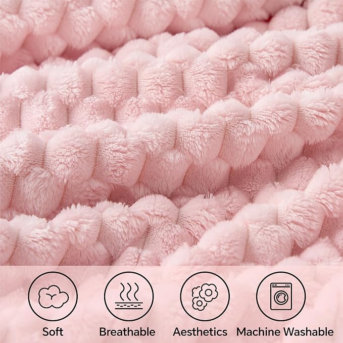 BEDELITE Pink King Blanket for Bed, Soft Cozy Gifts for Women, 108 * 90 | 3D - Image 4