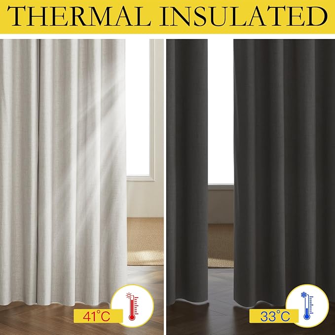 NICETOWN 100% Blackout Curtains 63 inches Long 2 Panels, Thermal Insulated - Image 7