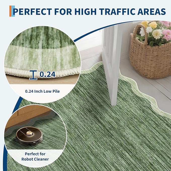 GarveeHome Scalloped Washable Rugs 8x10 Area Rugs - Image 6