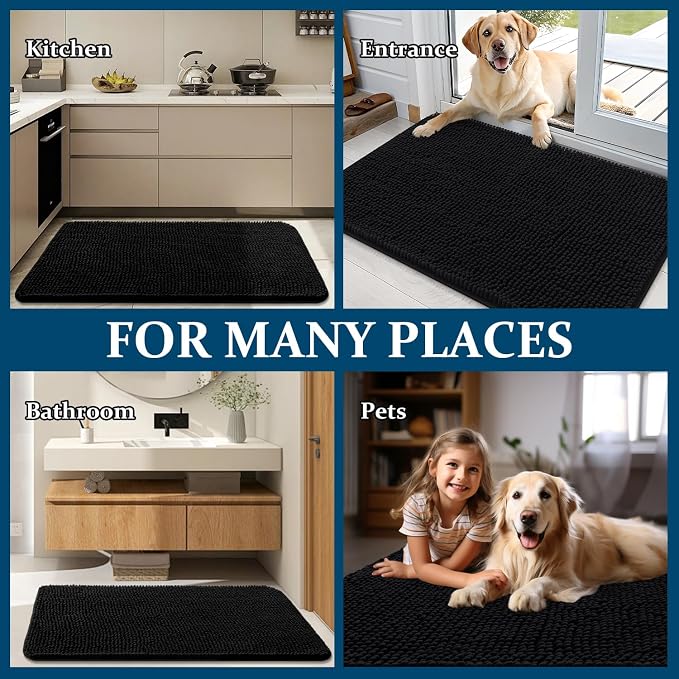 OLANLY Dog Door Mat for Muddy Paws 40x32, Super Absorbent Chenille Mud Mat | - Image 8