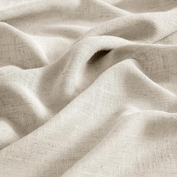 MIULEE Cream Linen Curtains 52x84 Inch 2 Panels - Image 4