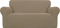 Easy-Going Stretch Loveseat Couch Covers Washable Tan | 1-Piece Loveseat Covers by Easy-Going