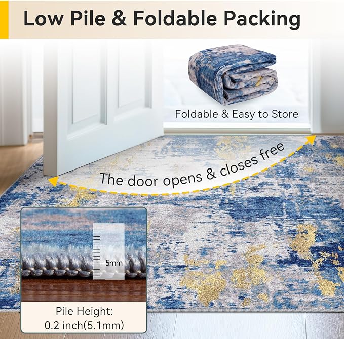 RELEANY Washable 5'x8' Abstract Area Rug - Image 7