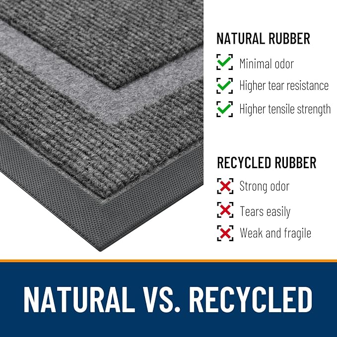 OLANLY Front Door Mat Outside 71x47, All-Season Heavy-Duty Rubber Doormat | - Image 4