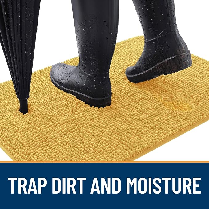OLANLY Dog Door Mat for Muddy Paws 54x32, Super Absorbent Chenille Mud Mat | - Image 2