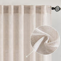 MIULEE Natural White Linen Curtains 52x96 Inch Long 2 Panels by MIULEE
