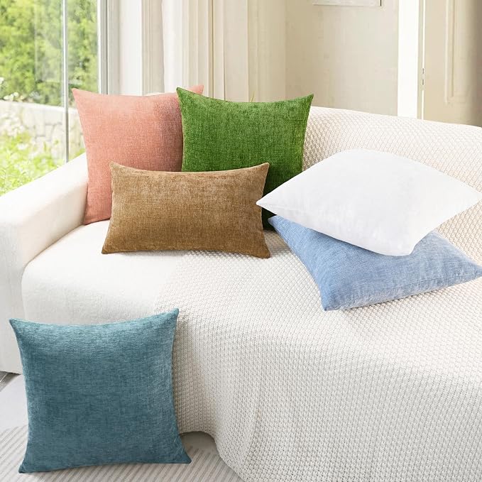 CaliTime Decorative Couch Throw Pillow Covers 26 X 26 Inches Smoke Blue | Pack - Image 4