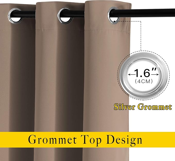 NICETOWN Blackout Curtains for Bedroom, Grommet Top Room Darkening Thermal - Image 2