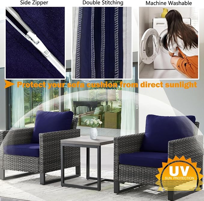 Sqodok Outdoor Cushion Covers 24x24 inch, Wicker Chair - Image 4