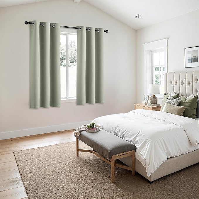 MIULEE Blackout Curtains for Bedroom 2 Panels 40 x 50 Inch Long Sage Green | - Image 6