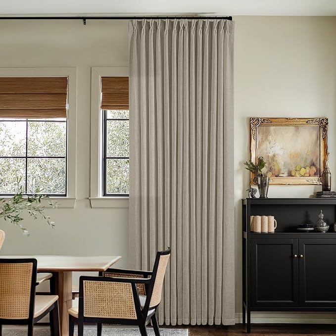 Burlywood Birch Linen Pinch Pleated Curtains 126 Inches Long | Light Filtering by Twodrapes