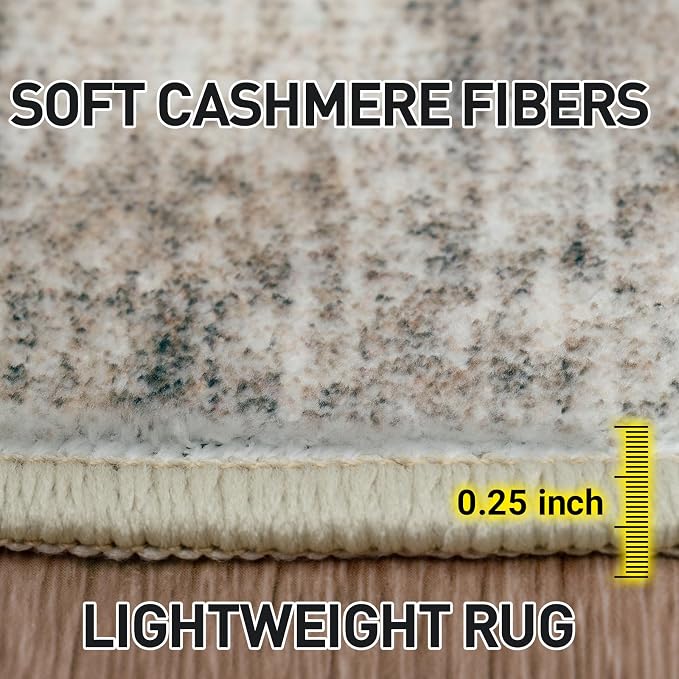8x10 Area Rugs for Living Room: Washable Abstract Brown Black Carpet | Non-slip - Image 7