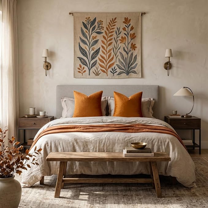 GIGIZAZA Orange Velvet Pillow Covers 22x22 Decorative Pillows Pack of 2 | Throw - Image 7
