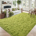 5x7 Green Fluffy Soft Area Rug Non-Slip by ModernHomeDecor