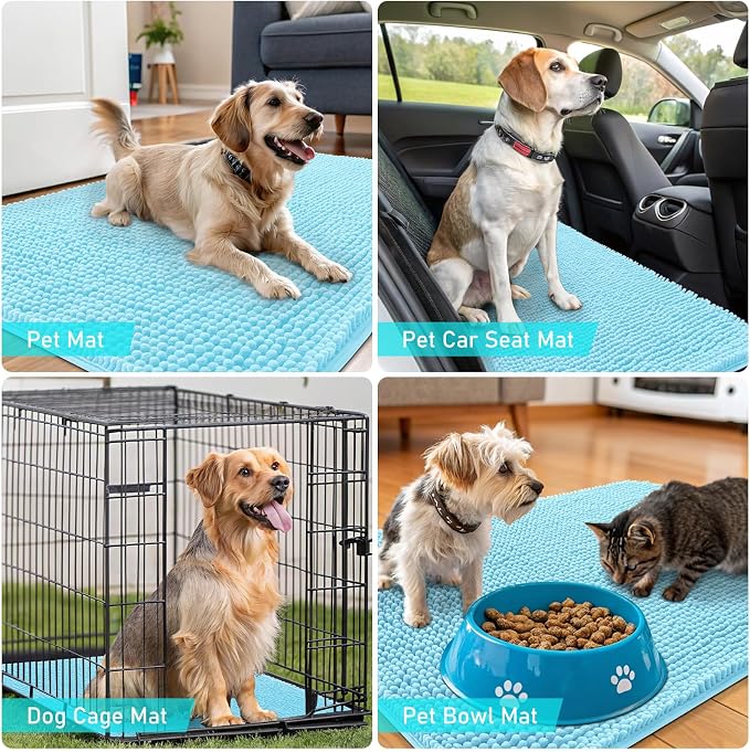 OLANLY Dog Door Mat for Muddy Paws 47x20, Super Absorbent Chenille Mud Mat | - Image 7