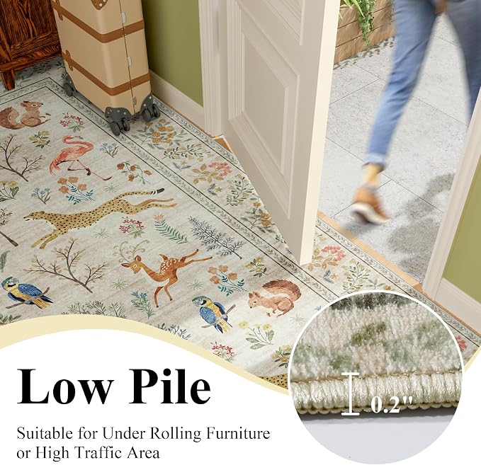 DUKINO 2x10 Kitchen Runner Rug, Soft Non Slip Animal Washable Rug, Non-Shedding - Image 8