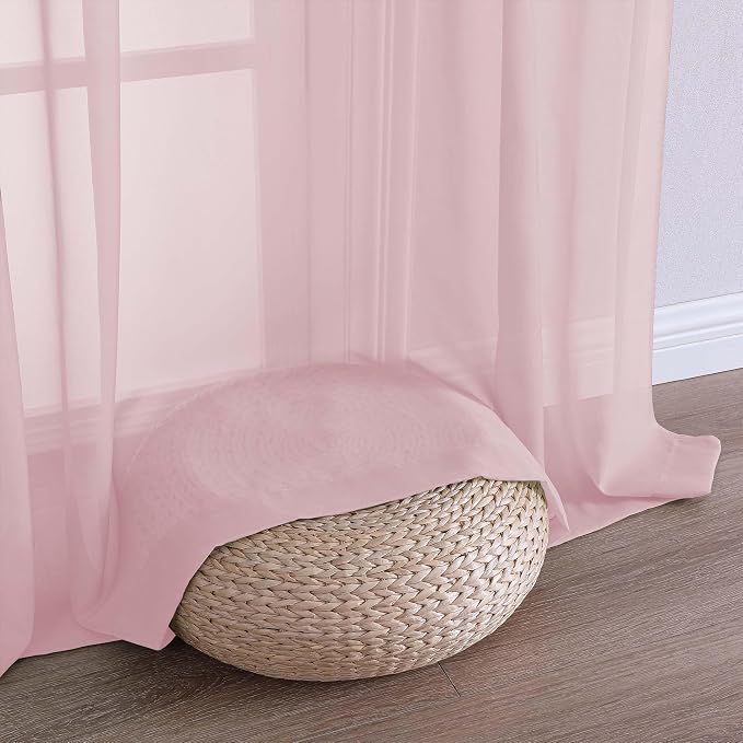 Sheer Blush Curtains 108 Inches Long - Image 6