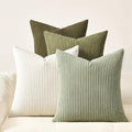 Topfinel 20x20 Pillow Covers Set of 4 Mordern Nordic Green White Throw Pillow by Topfinel