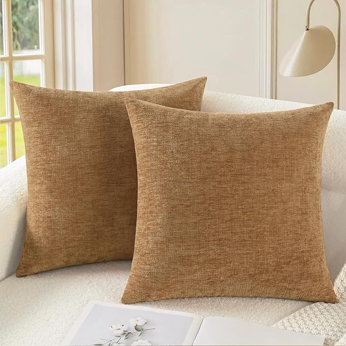 CaliTime Decorative Couch Throw Pillow Covers 26 X 26 Inches Apricot Brown | by CaliTime