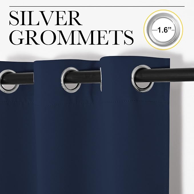 NICETOWN Bedroom Blackout Curtains Panels, 1 Pair, 55 inches by 92 Inch - Image 2