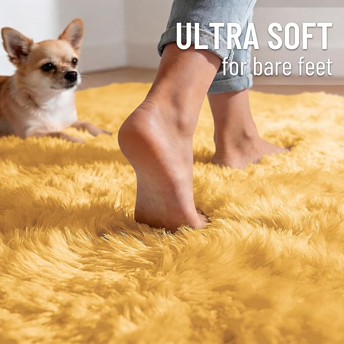 OLANLY 2x3 Machine Washable Small Bedside Rug, Soft Fluffy Shaggy Entryway - Image 4