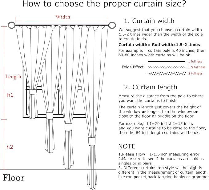Vision Home Blue Gray Pinch Pleated Full Blackout Curtains Linen Blended Room - Image 8