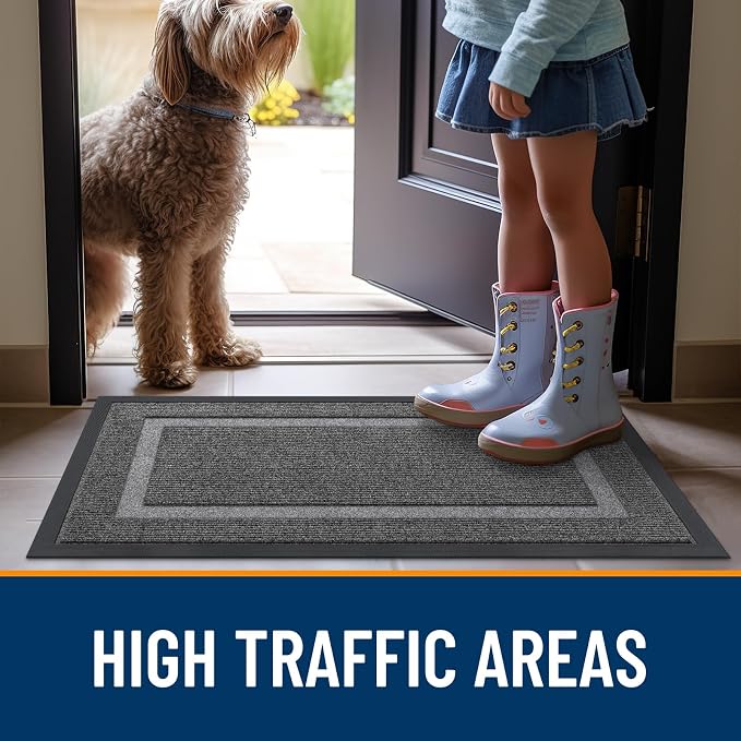 OLANLY Front Door Mat Outside 59x34, All-Season Heavy-Duty Rubber Doormat | - Image 7